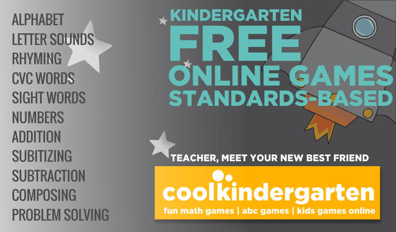 Cool Kindergarten - fun math games, abc games, kids games online